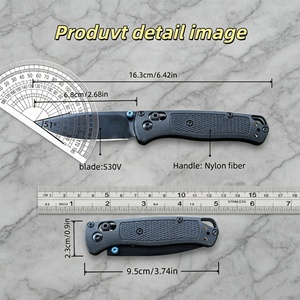 Mini BM 533 S30V Cuchillo Plegable con Hoja de Acero y Mango de Fibra de Vidrio, Hoja Personalizada OEM con Punta de Gota para Camping, Cuchillo Táctico de Bolsillo ODM - Product Image 6