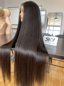 Fait sur mesure 36 pouces HD 13*5 Patchwork soyeux droite médical cheveux humains avant de lacet perruque 250% densité 10 ans vierge crue - Product Image 5