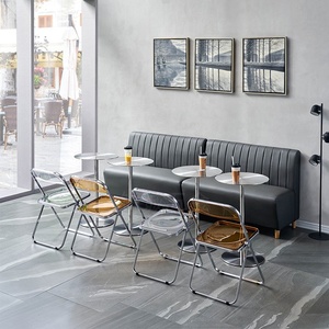 Einfacher Couchtisch im Industriestil, Wohnmöbel, Roter Milchtee-Shop Eisenkunst-Beistelltisch, Moderner Ausziehbarer Edelstahltisch - Product Image 5