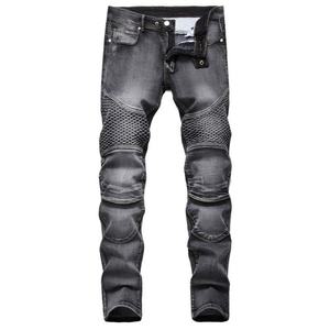 Jeans Vaqueros de Mezclilla para Hombre, Cintura Alta, Estilo Vintage Lavado, Corte Ajustado, Motociclista, Y2K, Ropa Urbana, Transpirable, Protector, Duradero, Casual, 2025 - Product Image 4