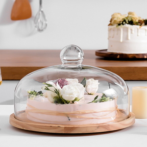 Trasporto <span class=keywords><strong>di</strong></span> goccia trasparente piatto <span class=keywords><strong>di</strong></span> torta <span class=keywords><strong>copertura</strong></span> <span class=keywords><strong>di</strong></span> vetro tè pomeridiano piatto <span class=keywords><strong>di</strong></span> frutta dessert snack pane prova cupola piatto <span class=keywords><strong>di</strong></span> torta <span class=keywords><strong>di</strong></span> frutta in legno - Product Image 2