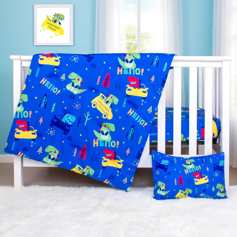 3 Piece Dinosaur Baby Boys Crib
