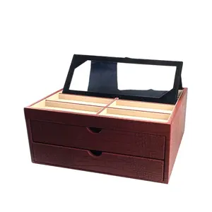 Caja de almacenamiento de gafas ópticas, estuche de exhibición de lentes de sol, estuche de cuero personalizado, diseño de tienda de moda