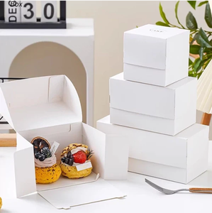 <strong>Customized</strong> Fashionable White <strong>Cake</strong> <strong>Paper</strong> Boxes Cup <strong>Cake</strong> <strong>Box</strong> Desserts Cups Packaging - Product Image 4