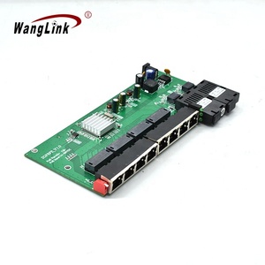 Oem ODM 1.25G Gigabit sợi PoE + 8*10/100M Ethernet chuyển đổi với RJ45 cổng đảo ngược PoE thụ động rpoe PCB sợi quang thu phát - Product Image 1