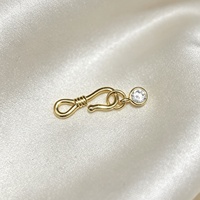 C5217 Base de fermoir à perles DIY en argent sterling S925 plaqué or 18 carats 5-6 mm |   Composant de bijoux, perle non incluse
