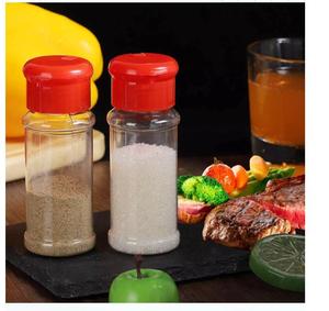 Factory Direct Sale Eco-friendly Stackable Cylinder Shape Glass Salt Pepper <b>Bottles</b> <b>Plastic</b> Caps Silk Screen Printed Spice - Product Image 1