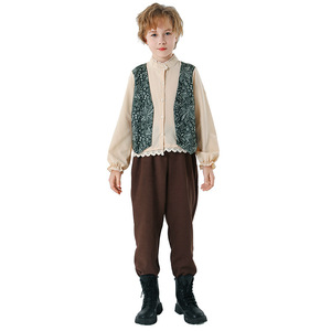Conjunto de Disfraces Tradicionales Alemanes para Niños, para Actuaciones y Festivales Culturales, Vestido para Niña y Niño, Primavera 2025, Falda, Top y Pantalones Estampados - Product Image 2