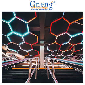 Luz <span class=keywords><strong>Led</strong></span> Rgb Hexagonal personalizada, moderna, para Club, taller, gimnasio, tienda, Bar, luz RGB - Product Image 4