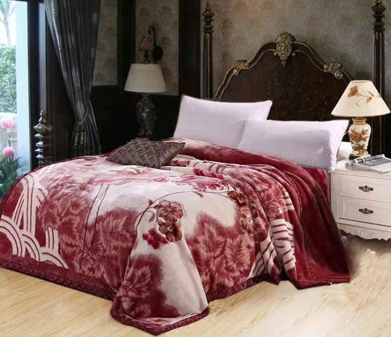 Couverture Imitation Fourrure Brandsseller 150x200cm - Réversible Vison/Flanelle - Douce Et Chaude - Rouge
