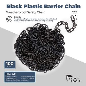 שרשרת מחסום פלסטיק שחור 6/8/10 מ "מ - Product Image 2