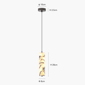 Lustre en albâtre avec pendentifs à longue bande de chevet en marbre pour chambre à coucher moderne - Product Image 6