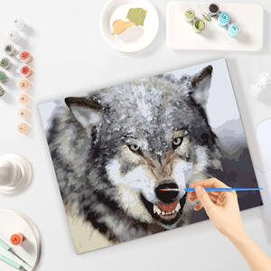 <span class=keywords><strong>Loup</strong></span> Animaux Paysage <span class=keywords><strong>Peinture</strong></span> par Numéros Kits DIY Crafts with Acrylic Paint Home Decors of 40x50cm/16x20inch Picture - Product Image 5