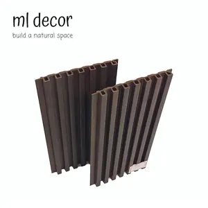 Slated Decorative 3d PVC Wood Wall Panels Cladding Interior Fluted Wooden Grain Wall Panel