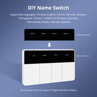 Interruptor Zemismart, Interruptor de Pared Horizontal con Nombre Personalizable, Botón de Presión, Productos para el Hogar Inteligente, Compatible con Tuya, Alexa, Google Home, SAA