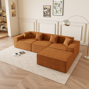 Vacuum Packed Modular Sectional Sofa EU Warehouse Corner Couch No Frame Foam Sofa Easy Setup Living Room Furniture - Product Image 1