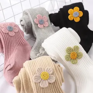 Nuovi Collant per Bambini Autunno 2024, Stile Coreano Antizanzare con Motivi Floreali e Righe Verticali, <span class=keywords><strong>Leggings</strong></span> per Bambine - Product Image 3