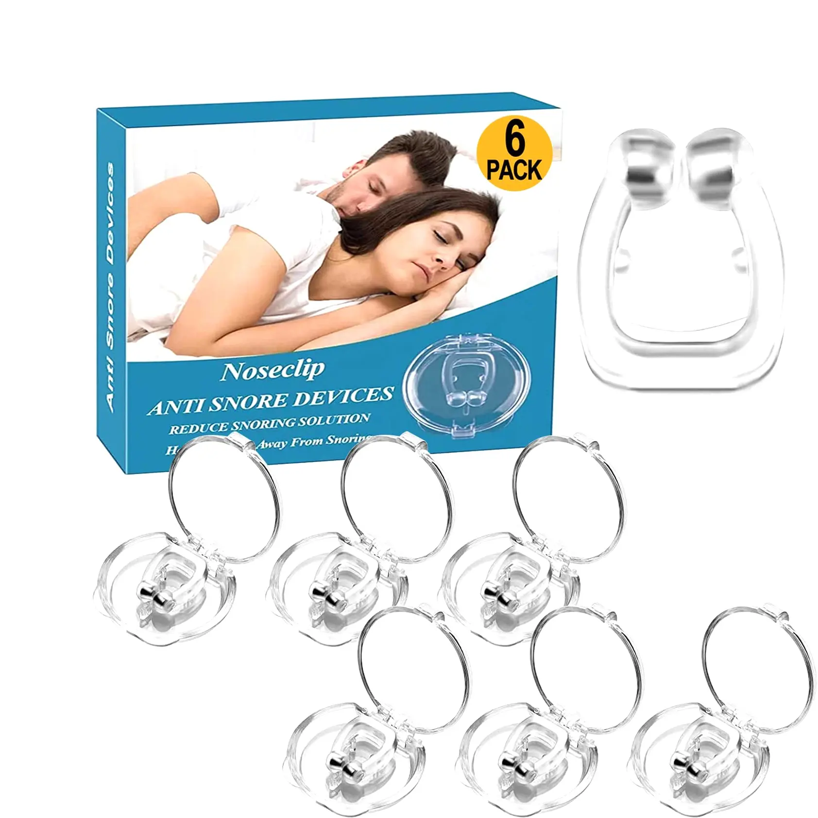 Transparent Silicone Anti Snoring Nose Clip Sleep Nose Aid Device Stopper Anti Snoring Noseclip Reusable Noiseless Sleep Clip