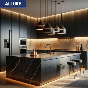 Allure ngoài trời đơn giản lưu trữ cocina không thể thiếu Kim Loại Đựng thức ăn tùy chỉnh tường KICHEN phòng thép không gỉ đồ nội thất nhà bếp cho biệt thự - Product Image 3