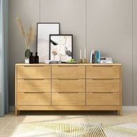 Meubles de chambre à coucher nordiques commode de luxe en chêne massif à 9 tiroirs planches latérales en bois tiroirs de coffre modernes pour la maison hôtel