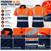 Chemise de travail haute visibilité réfléchissante à manches courtes, séchage rapide, pour aéroport, contrôle de la circulation, construction, mineur, uniforme de travail