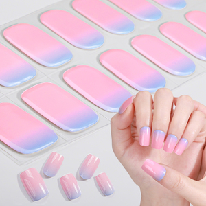 Precio de fábrica al por mayor azul Rosa degradado arte de uñas UV esmalte semi <span class=keywords><strong>curado</strong></span> pegatina de gel de uñas - Product Image 2