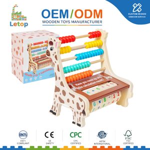 Jirafa de Madera 2 en 1, Ábaco, Montessori, Conteo, Suma, Resta, Matemáticas, Kit Educativo de Aprendizaje para Niños Pequeños - Product Image 1