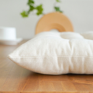 Coussin de siège carré multi-aiguilles en coton uni, style minimaliste toutes saisons, avec rembourrage épais en coton PP - Product Image 4