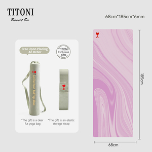 <span class=keywords><strong>TITONI</strong></span> Premium tapis de sol de gymnastique en caoutchouc PU chaud 5mm 6mm épaisseur confortable et résistant à la sueur ensemble de tapis de Yoga personnalisé de haute qualité - Product Image 6