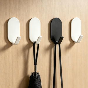 Wall Mounted Self Adhesive Hooks Rectangle Shape Heavy Duty Strong For Kitchen Bathroom Door <b>Clothes</b> <b>Storage</b> - Product Image 3