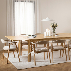 Chaises d'appoint de cuisine rembourrées en <span class=keywords><strong>tissu</strong></span> moderne <span class=keywords><strong>Chaise</strong></span> de salle à manger de ferme avec coussinets Chaises de salle à manger en bois <span class=keywords><strong>beige</strong></span> - Product Image 1