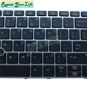 <span class=keywords><strong>Clavier</strong></span> d'ordinateur portable rétro-éclairé américain pour <span class=keywords><strong>HP</strong></span> EliteBook <span class=keywords><strong>820</strong></span> <span class=keywords><strong>G3</strong></span> G4 725 <span class=keywords><strong>G3</strong></span> G4 HPM14N33USJ930 nouveau <span class=keywords><strong>clavier</strong></span> noir avec cadre argenté Trackpoint - Product Image 4