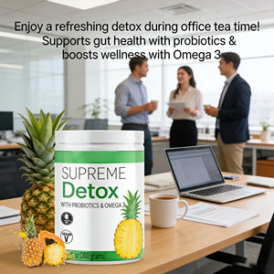 Polvo Desintoxicante Probiótico <span class=keywords><strong>Omega</strong></span> <span class=keywords><strong>3</strong></span> Vegano Sin Gluten Sabor Piña Suplemento Natural para la Desintoxicación - Product Image 4