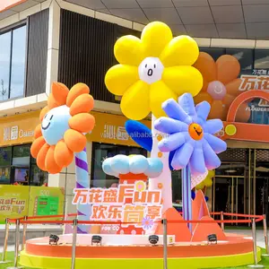 light festival stage props valentines day celebration led lighting inflatable flower decoration for music hall event party