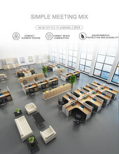 Escritorio de oficina, simple y moderno, doble, para 2/4/6 personas, conjunto de escritorio y silla para empleados de oficina de finanzas, mesa de trabajo para empleados - Product Image 3