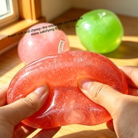 Hot verkopende appelvormige, met vaseline gevulde, vormbare, niet-terugverende squishy speelgoed met knispergeluid, fruitvormig stressverlichtend fidget speelgoed
