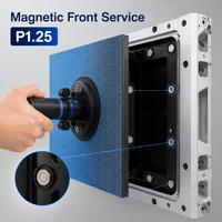 Module LED à pas fin P1.25 pour mur vidéo de location, service frontal magnétique, écran LED 500x500mm pour exposition et salon professionnel