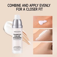 Fond de Teint Liquide Changeant de Couleur Prêt à Expédier, Correcteur 2-en-1 Hydratant Fini Naturel, Base de Maquillage Expédition Rapide