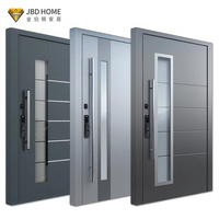 Porte de sécurité en acier robuste avec serrure intelligente, design extérieur moderne pour appartement et usage commercial