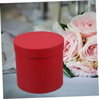 Boîte en carton rouge mat ronde personnalisée faite à la main pour l'emballage d'objets durables et de fleurs, seau pour arrangements floraux