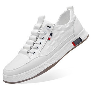 Zapatillas Casuales Blancas para Hombre, con Punta Redonda, Cordones, Suela de Goma Transpirable, Zapatos para Caminar - Product Image 5