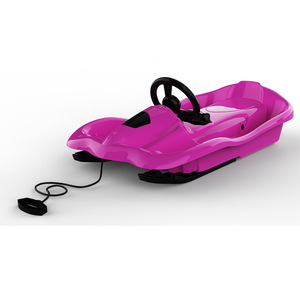 Luge avec volant et freins pour enfants, luge à neige violette durable - Product Image 1