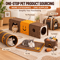 Tunnel modulaire personnalisé en feutre pour chat, maison interactive d'intérieur, tanière-lit pour animaux de compagnie, vente en gros OEM ODM