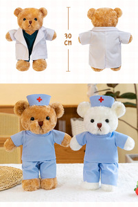 Oso de Peluche Suave al por Mayor OEM, Artículo de Actividad para Cumpleaños, Uniforme Médico, Algodón PP, Logotipo Personalizable para Médicos - Product Image 6