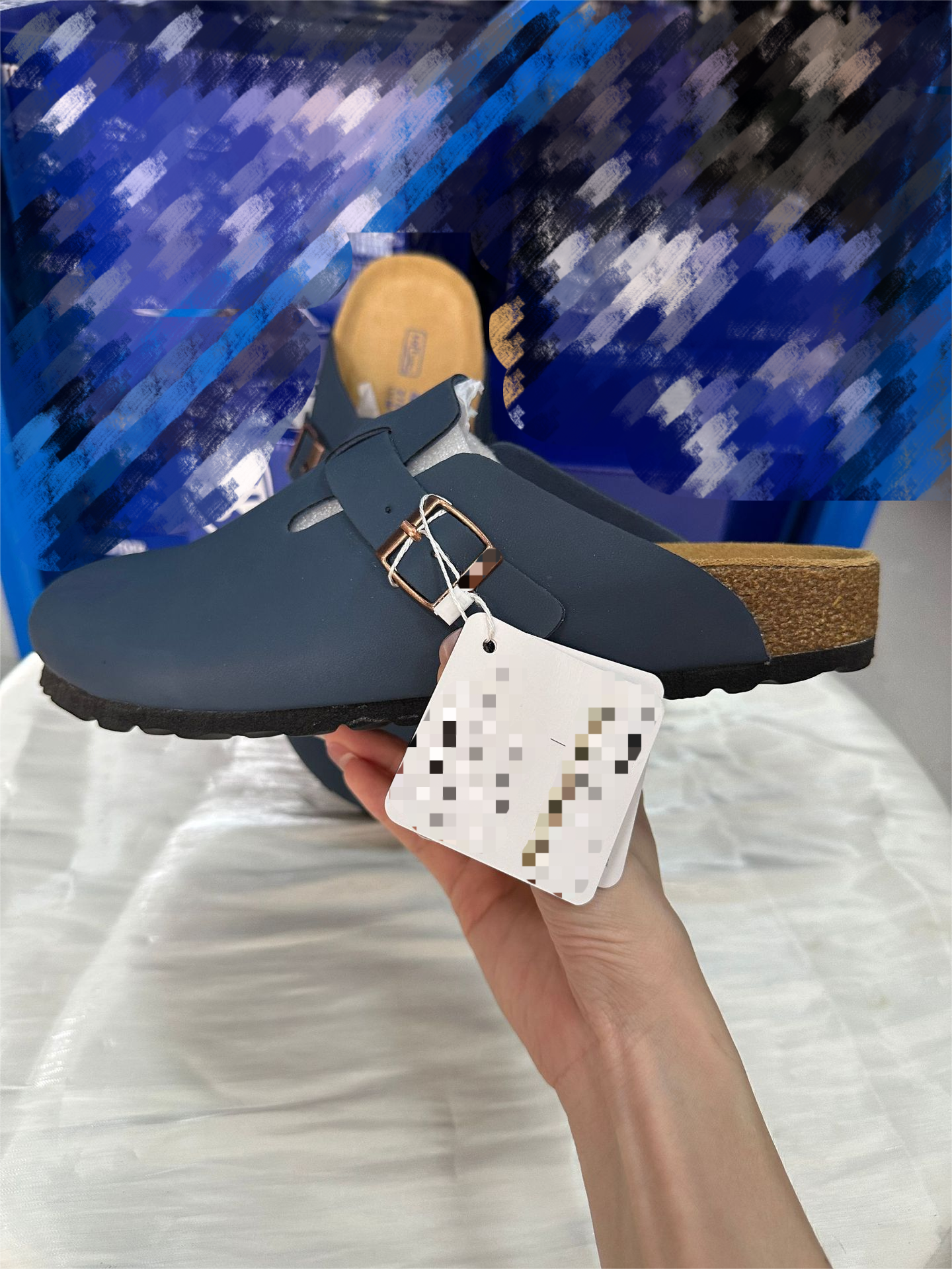 Blue leather