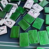 Tuiles de Mahjong américaines Black Witch, ensemble de 160 tuiles, acrylique premium, dos en jade vert, collection mystique Halloween Designer