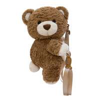 Sac à dos en peluche ours mignon, coton PP, doublure en maille super douce, confortable, style urbain unisexe, très populaire auprès des influenceurs