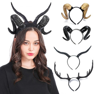 Wowei 2024 <span class=keywords><strong>Noir</strong></span> Antlers Gothique Steampunk Démon Cornes Bandeau pour Halloween Props - Product Image 1