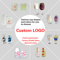 Verre à bière Tasses à thé Logo personnalisé Congélateur Boisson magique Tasses à vin rouge Tasse en verre Verres à vin à couleur changeante