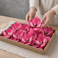 Grande tête de fleur de magnolia artificielle multicolore 3D pour décoration florale DIY mariage maison fête